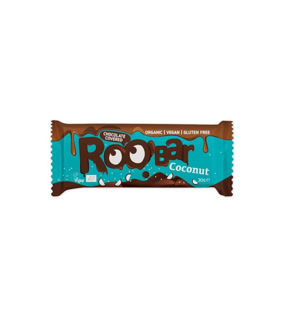 Baton kokosowy RAW w czekoladzie 30g ROOBAR BIO