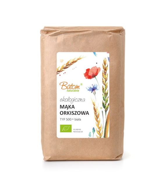Mąka orkiszowa TYP 500 biała 1kg BATOM BIO