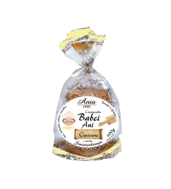 Ciasteczka owsiane Babci Ani śmietankowe bez cukru 100g ANIA