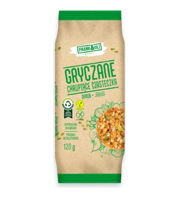 Ciasteczka gryczane Dynia & Jabłko bezglutenowe 120g FRANK&OLI