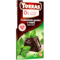 Czekolada gorzka z miętą bez cukru 75g TORRAS