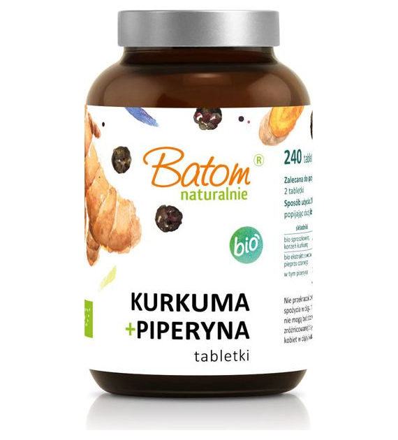 kurkuma z piperyną 500mg tabletki 240szt. BATOM BIO - suplement diety
