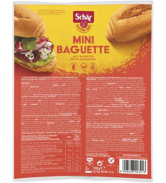 Bułki bagietki mini bezglutenowe 150g SCHÄR