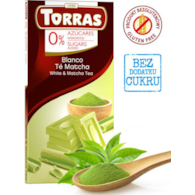 Czekolada biała z herbatą matcha bez cukru 75g TORRAS