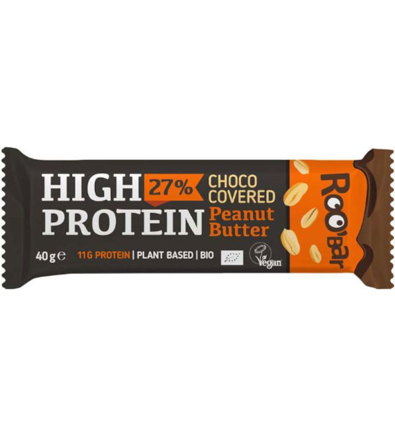 Baton proteinowy Masło orzechowe w czekoladzie 40g ROOBAR BIO