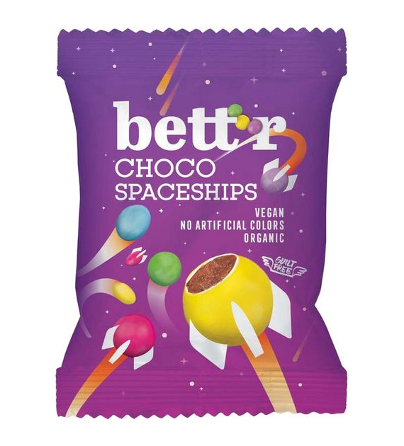 Drażetki czekoladowe kolorowe 70g BETTR BIO