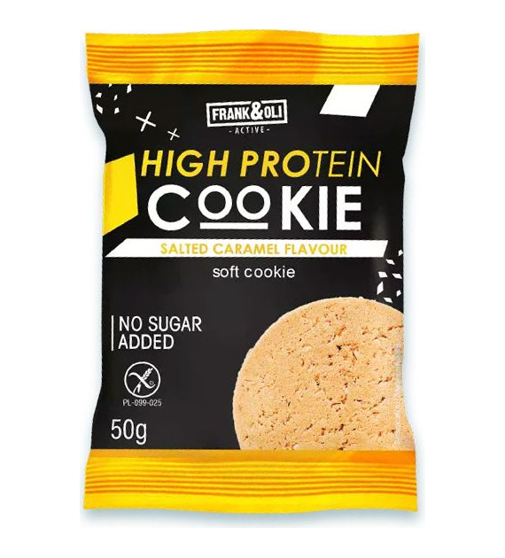 Miękkie ciasteczko proteinowe słony karmel bez cukru 50g FRANK&OLI
