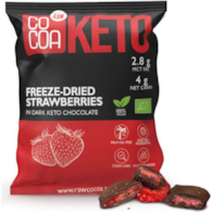 Truskawki w gorzkiej KETO czekoladzie bez cukru 40g COCOA KETO BIO