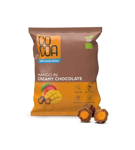 Mango w kremowej czekoladzie bez cukru 70g COCOA BIO