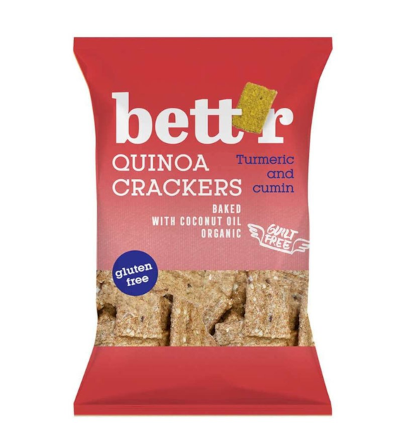 Krakersy quinoa kurkuma & Kumin bezglutenowe 100g BETTR BIO