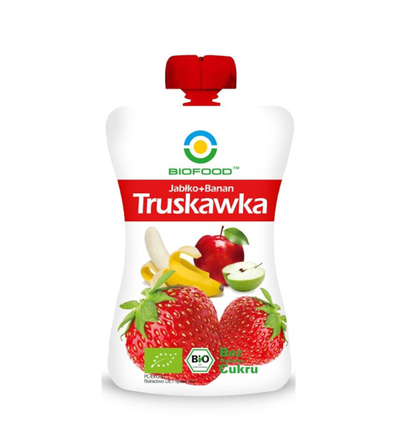Mus owocowy truskawka jabłko banan bez cukru 200g BIOFOOD BIO