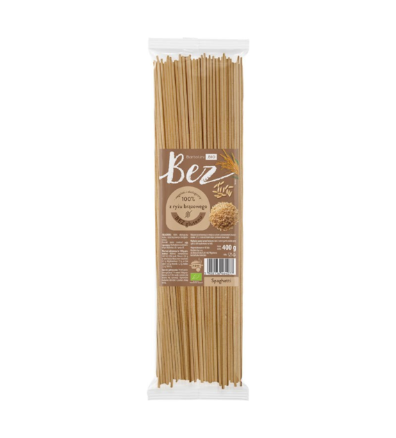 Makaron ryżowy brązowy spaghetti bezglutenowy 400g BARTOLINI BIO
