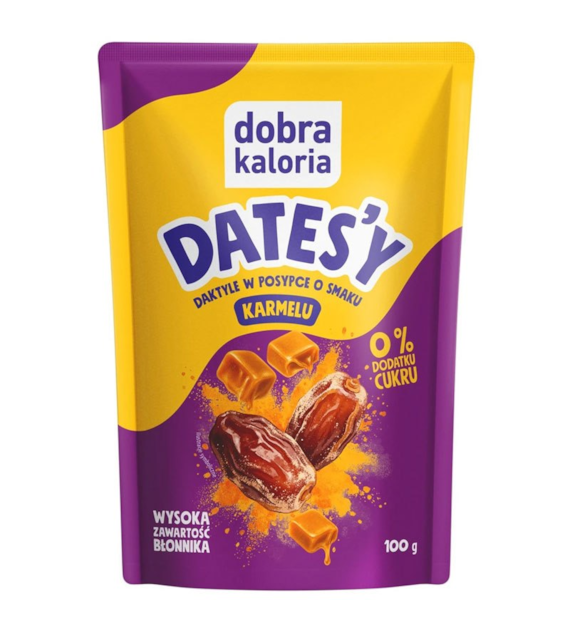 Daktyle w posypce karmelowej bez cukru 100g DOBRA KALORIA