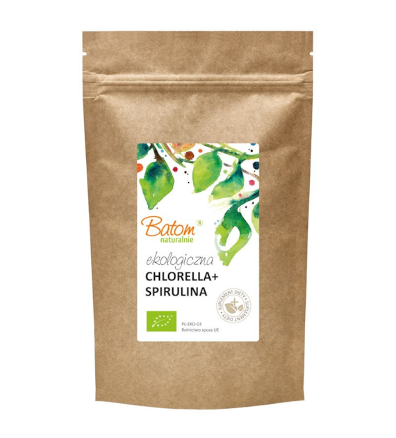 Chlorella + spirulina 500mg tabletki 500szt. / 250g BATOM BIO - suplement diety