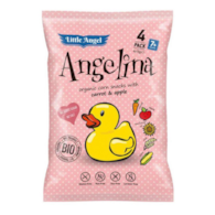Chrupki kukurydziane z marchwią i jabłkiem Angelina bezglutenowe 4 x 15g LITTLE ANGEL BIO