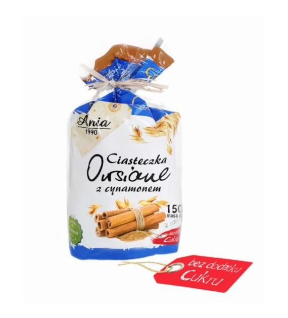 Ciasteczka owsiane z cynamonem bez cukru 150g ANIA