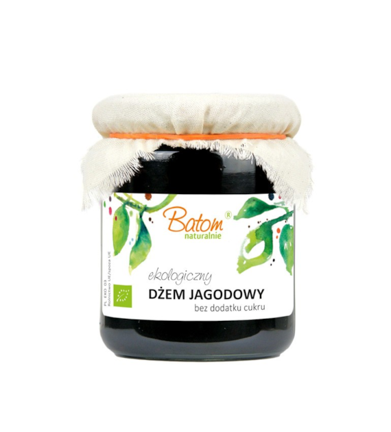 Dżem jagodowy 80% słodzony sokiem jabłkowym 260g BATOM BIO