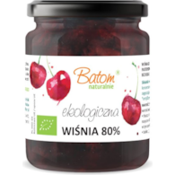 Dżem wiśniowy 80% słodzony sokiem jabłkowym 260g BATOM BIO
