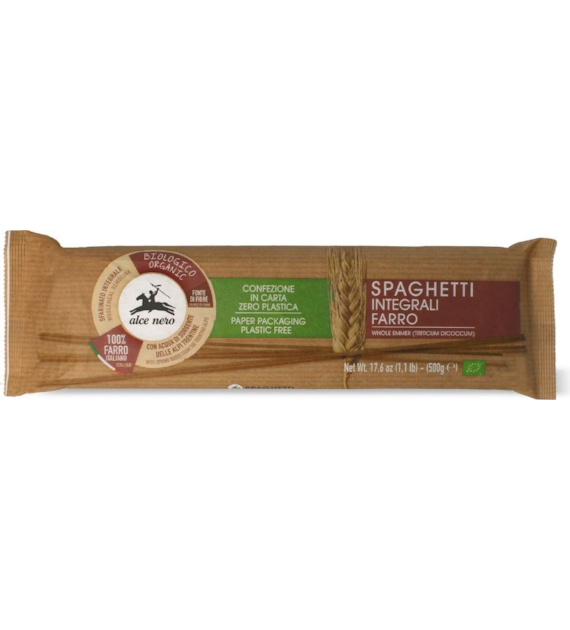 Makaron z pszenicy płaskurki razowy Spaghetti 500g ALCE NERO BIO