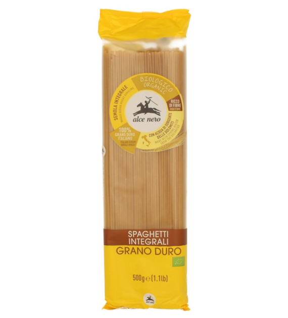 Makaron pszenny durum razowy Spaghetti 500g ALCE NERO BIO
