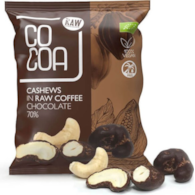 Orzechy nerkowca w surowej czekoladzie kawowej RAW 70g COCOA BIO