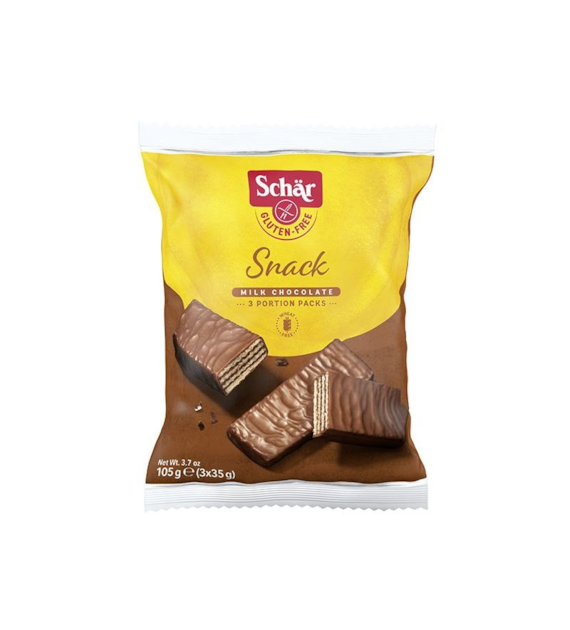 Wafelki orzechowe w czekoladzie bezglutenowe 3 x 35g SCHAR