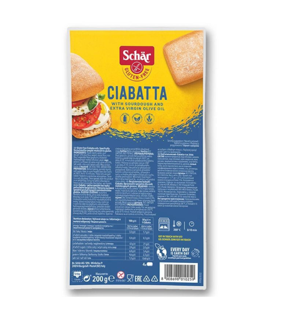 Bułki ciabatta bezglutenowe 200g SCHAR