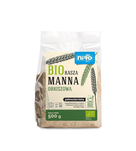Kasza manna orkiszowa pełnoziarnista 500g NIRO BIO
