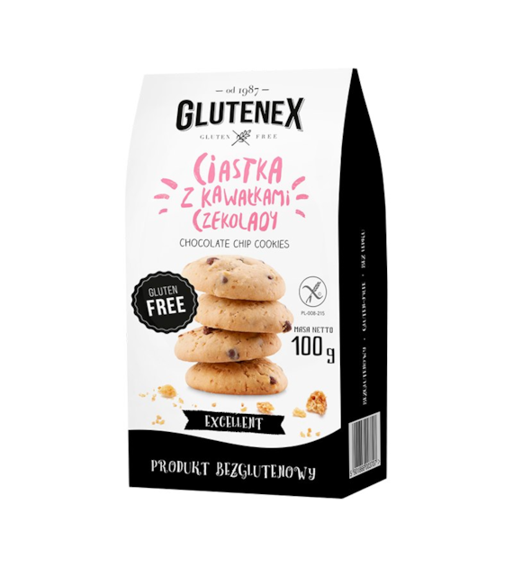 Ciastka z kawałkami czekolady bezglutenowe 100g GLUTENEX