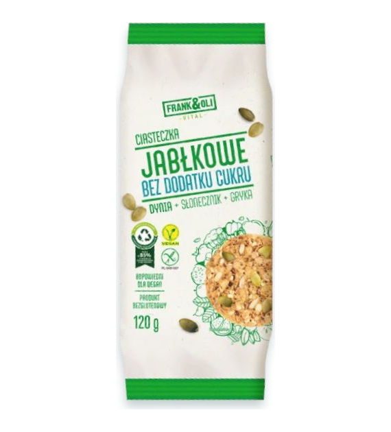 Ciasteczka jabłkowe dynia & słonecznik & gryka bez cukru 120g FRANK&OLI