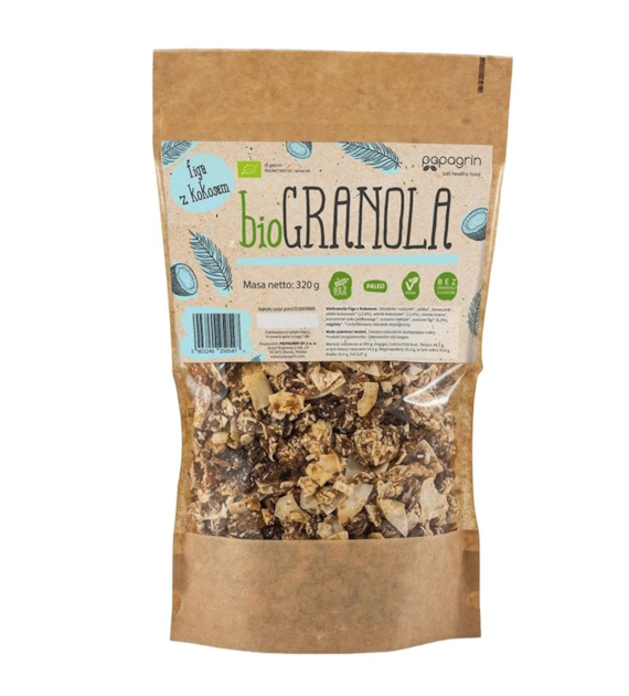 Granola figa z kokosem 320g PAPAGRIN BIO