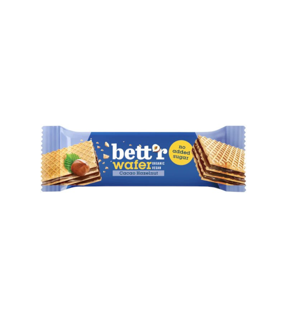 Wafelek orzechowo-kakaowy bez cukru 30g BETTR BIO