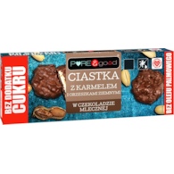 Ciastka z karmelem i orzeszkami ziemnymi w czekoladzie bez cukru 128g PURE&GOOD