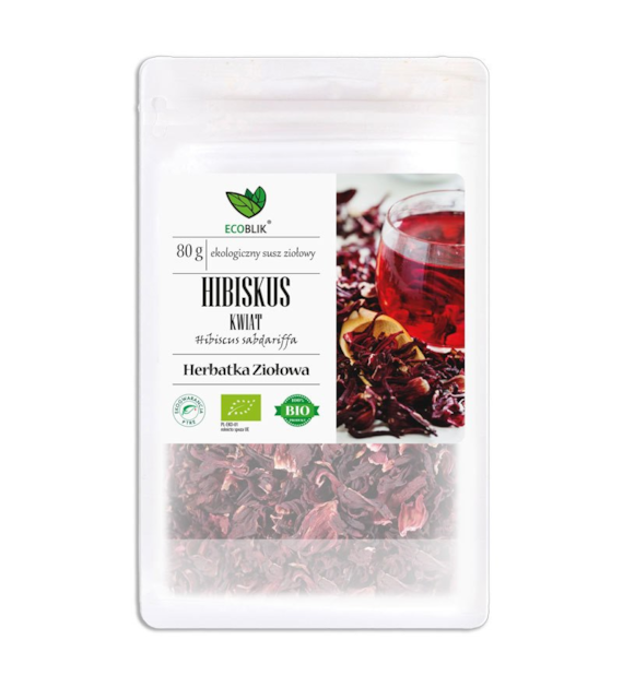 Herbata Hibiskus kwiat ziołowa liściasta 80g ECOBLIK BIO