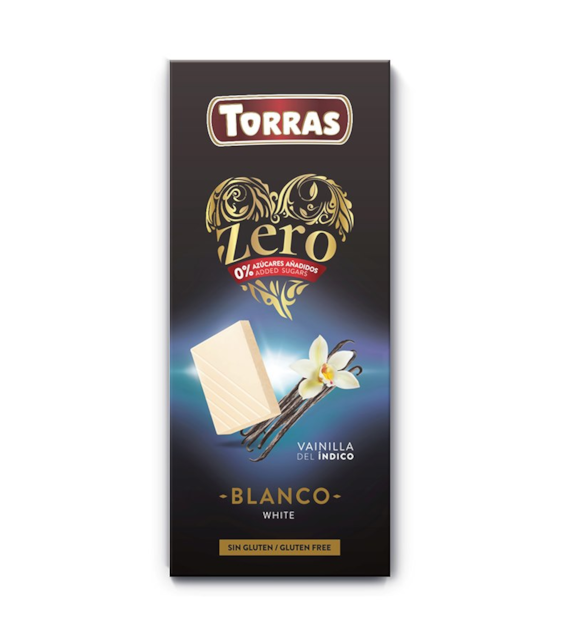 Czekolada biała z wanilią bez cukru 100g TORRAS ZERO