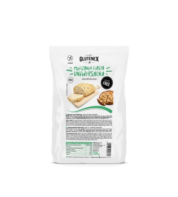 Mieszanka uniwersalna do wypieków niskobiałkowa bezglutenowa 500g GLUTENEX - najlepiej spożyć przed: 15.10.2027