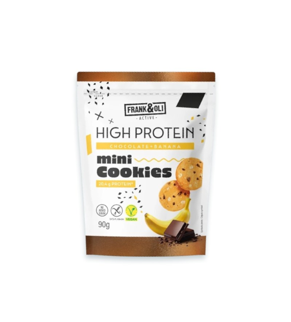 Ciasteczka mini proteinowe czekoladowo-bananowe bez cukru 90g FRANK&OLI