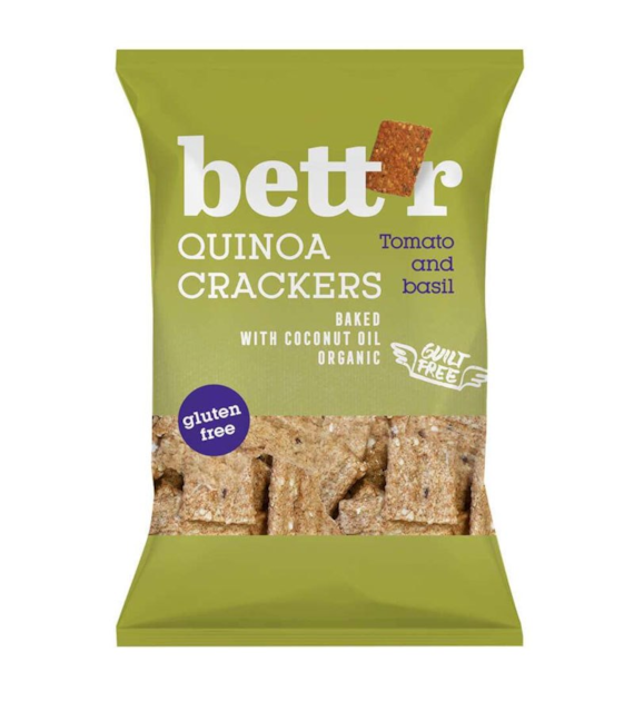 Krakersy quinoa Pomidor & Bazylia bezglutenowe 100g BETTR BIO
