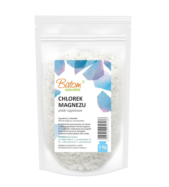 Chlorek magnezu płatki magnezowe kąpielowe 1kg BATOM
