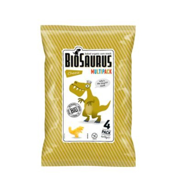 Chrupki kukurydziane bezglutenowe serowe 4 x 15g BIOSAURUS BIO
