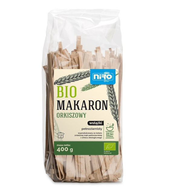 Makaron orkiszowy pełnoziarnisty wstążki 400g NIRO BIO