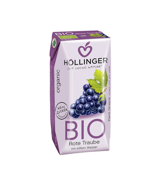 Sok z czerwonych winogron z rurką 200ml HÕLLINGER BIO
