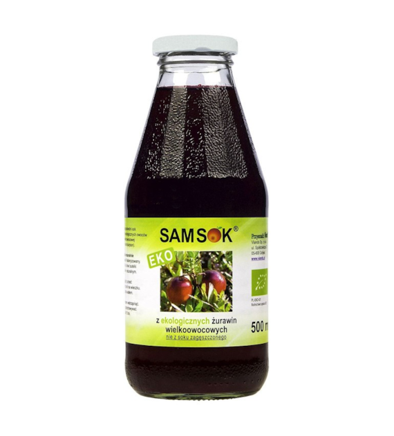 Sok z żurawin wielkoowocowych 500ml SAM SOK BIO
