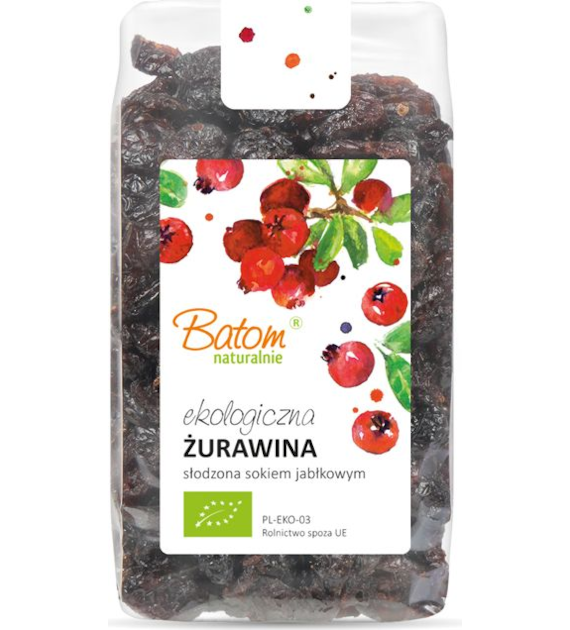 Żurawina słodzona sokiem jabłkowym 250g BATOM BIO