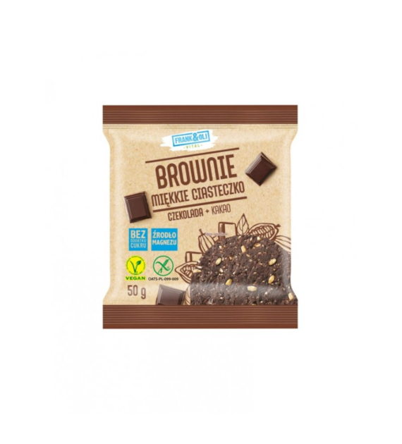 Miękkie ciasteczko Brownie czekolada & kakao bez cukru 50g FRANK&OLI