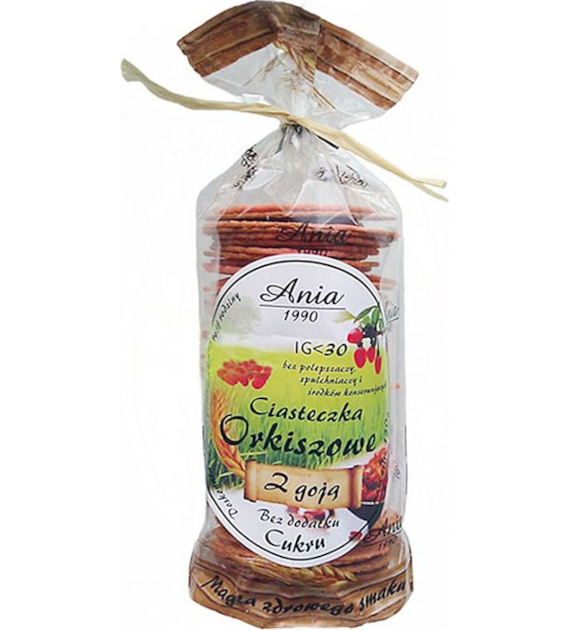 Ciasteczka orkiszowe z jagodami Goji bez cukru 120g ANIA