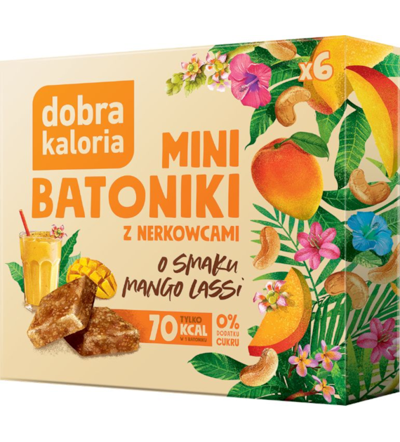 Mini batoniki z nerkowcami Mango lassi bez cukru 102g DOBRA KALORIA