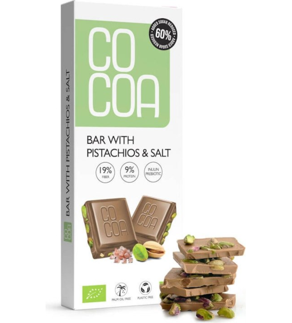 Czekolada z pistacjami i solą 40g COCOA BIO