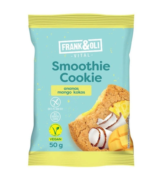 Miękkie ciasteczko Smoothie ananas & mango & kokos bez cukru 50g FRANK&OLI
