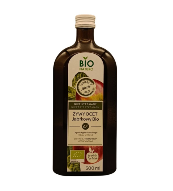Ocet jabłkowy ŻYWY 500ml BIO NATURO BIO